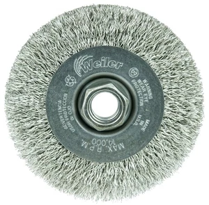 13085 4" Narrow Face Crimped Wire Wheel, .014" Stainless Steel Fill, 5/8"-11 ... - Picture 1 of 4