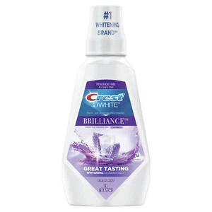 Crest Brilliance Whitening Experience Mouth Wash Clean Mint 33.8 fl oz Pack of 3 - Picture 1 of 3