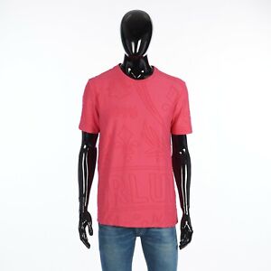 Berluti 580 $ rosa Baumwolle Frottee T-Shirt - ikonisch geschrieben Jacquard