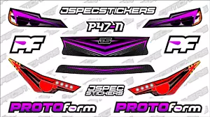 CUSTOM RC BODY HEADLIGHT GRILL STICKER DECAL SET PROTOFORM P47-N 1/10 PINK PURPL - Foto 1 di 3