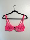 L?Agent By Agent Provocateur 36C Bra Hot Pink Sheer Lace Bow 2013 Nwot Barbie