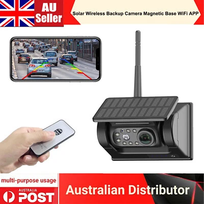 Wireless Solar Reverse Backup Camera Magnetic Base WiFi APP Truck Trailer Hitch - Image 1 of 4