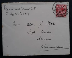 RARE 1917 Malta Cover ties 1d stamp cancelled Valletta to England - Picture 1 of 2