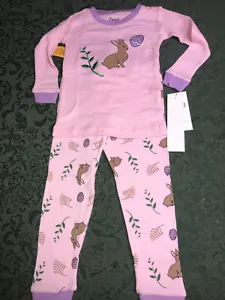 NWT 2T pink Bunny rabbit pajamas girls easter egg hunt leveret birthdays spring - Picture 1 of 11