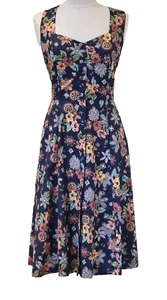 Vintage Laura Ashley Summer Dress 80s Floral Strappy Sweetheart neckline 14 - Picture 1 of 14