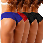 4pack Womens French Knickers Briefs Lace Babydoll Underwear Panties Thong Uk