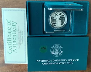 1996 S National Community Service Proof Silver Dollar Coin USMINT OGP/COA - Picture 1 of 6