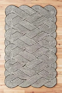 Hand tufted abstract rug, living room, boho rug, custom wool rug, handmade rug. - Picture 1 of 5