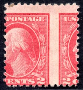 US 1920 TWO CENTS GEORGE WASHINGTON SCOTT #526 TYPE IV MAJOR PERF. ERROR MH - Picture 1 of 2