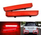 2x Red Bumper Reflector LED Brake Stop Light For Range Rover L322 Freelander 2