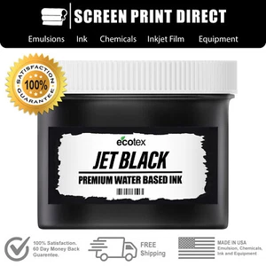 Ecotex® Jet Black Water Based Ink for Screen Printing - All Sizes - Picture 1 of 2