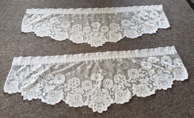 NUEVO Cenefa de ventana de jardín de campo de encaje vintage Heritage blanca 60" x 14"+ extras Foto 1 de 4