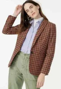 J.Crew Parke Plaid English Moon Houndstooth 100% Wool Blazer Jacket Size 6 - Picture 1 of 16