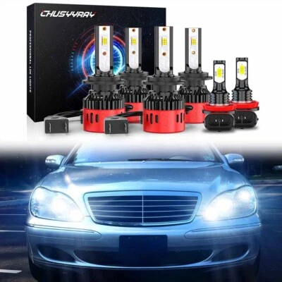Kit combinado de 6 faros LED + faros antiniebla para Mercedes-Benz S430 2003-2006 Foto 1 de 4