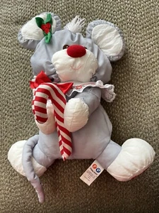 Vintage VTG 1987 Fisher Price Christmas Mouse Puffalumps Christmas Mouse - Picture 1 of 6