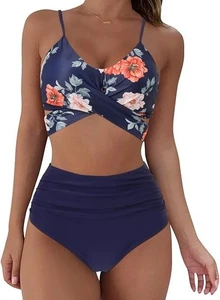 Women Wrap Bikini Set Push Up High Waisted 2 Piece Swimsuits XL - Picture 1 of 7