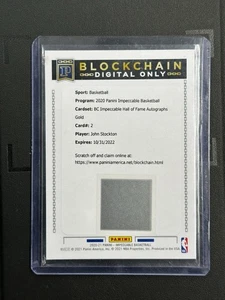 2020 Panini Impeccable BC Hall of fame Gold John Stockton Auto Redemption #AN - Picture 1 of 2
