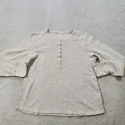 LL Bean рубашка женщин очень большой серый тепловой Henley эластичной основание слой повседневный - Изображение 1 из 4