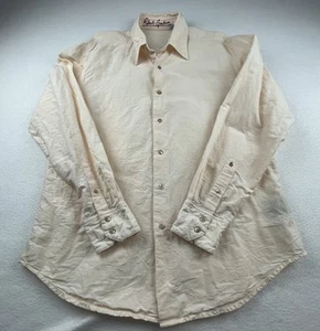 Robert Graham Mens L Long Sleeve Shirt Lightweight Light Peach Shirt Button Up - Picture 1 of 10