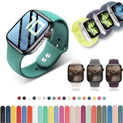 Silicone Sport Band Strap for Apple Watch Series 11 10 9 8 7 SE 40/44/41/45/46mm - Image 1 of 4