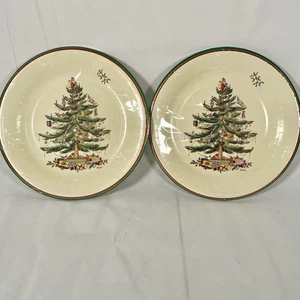 Vintage Spode Paper Plate Lot 2 Sets Christmas Tree 8 Count Packs New Unopened - Picture 1 of 3