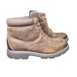 Men's UGG Biltmore Leather Waterproof Brown Size 11 Moc Toe Lace Up Soft Comfy - Picture 1 of 17