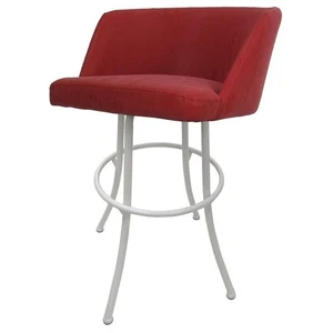 Swivel Counter Metal Bar Stool 26" Joey - Ruby - White - Picture 1 of 2