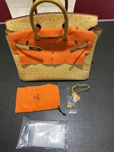 HERMES Vintage Ostrich Birkin 35 Handbag Rare - Picture 1 of 12