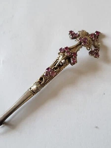 Biedermeier große Silber Brosche Rubine &Amethysten Antikschmuck - Bild 1 von 10