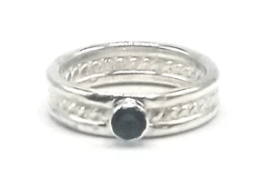 Blauer Saphir Ring Sterlingsilber Größe 7 Renaissance Stil Schmuck Geschenk 🎁 - Bild 1 von 8