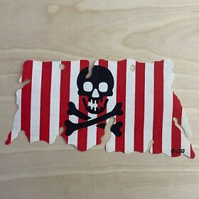 LEGO Skull Sail Flag Vintage Red White Stripes - Pirates 6281 6296 (1996)