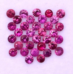 Lotto taglio diamanti rotondi rubino naturale 1,75 mm 25 pz 0,78 CTS pietre preziose sfuse - Foto 1 di 3