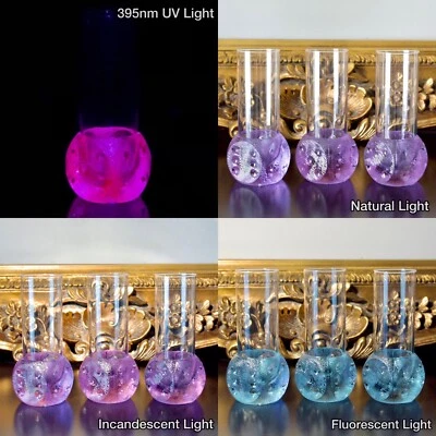 (1) Un solo vaso de vidrio para dados de neodimio/alejandrita de selenio reactivo a los rayos UV Foto 1 de 4