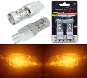 LED Light 80W 7440 Amber Orange Two Bulbs Front Turn Signal Replace Upgrade - Picture 1 of 8