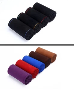 Cubierta de volante de coche universal para 15" gamuza microfibra hágalo usted mismo costura hombres mujeres - Imagen 1 de 20