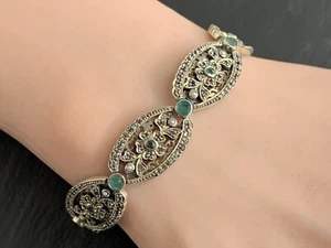 Smaragd Armband mit Topas & Perle 925er Silber - Bild 1 von 17