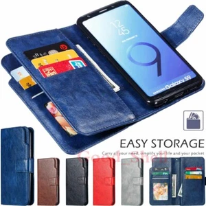 For Samsung S20 S10 S9 S8 S7 Note 20 10 Plus Wallet Card Slot Leather Case Cover - Picture 1 of 38