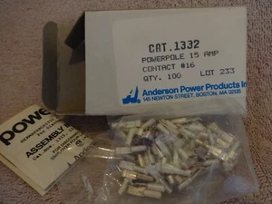 ANDERSON POWER PROD. HERMAPHRODITIC MODULAR CONNECTOR CAT.1332 BOX OF 100 - Picture 1 of 3