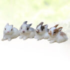  4 Pcs Simulation Bunny Lifelike Rabbit Figurine Ornament Boutique