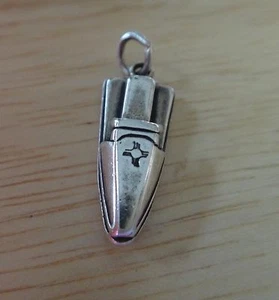 Dije barco de esquí acuático de plata esterlina 3D 22x9 mm lago - Imagen 1 de 4