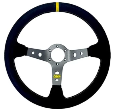 Volante OMP Racing Corsica/3 radios de plato negros/- gamuza pequeña (negro) Foto 1 de 3