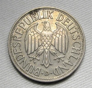 1954-D Germany 1 Mark XF AE550 - Picture 1 of 2