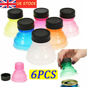 6PCS Caps Snap Bottle Top Can Cover Fizz Coke Drink Soda Lid Cap Reusable UK