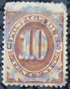S#J5 /  1879 10c Postage Due Stamp - brown used
