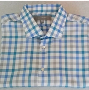 Neiman Marcus Big&Tall Multicolor Dress-Shirt Button Down, XXL,Blue & White $135 - Picture 1 of 6