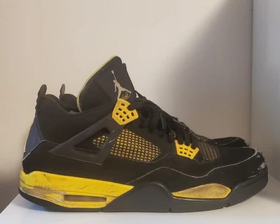 Air Jordan 4 Retro Mid Thunder 2023 Negro Amarillo DH6927-017 ¡Talla 14! Foto 1 de 4