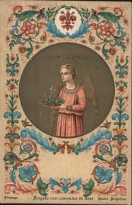 Engel Engel mit Korb Blumen Beato Angelico, Florenz religiös Vintage PC - Bild 1 von 2
