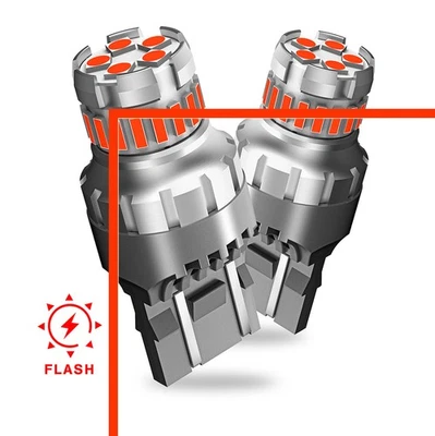 2 piezas7443 7444 Bombilla LED Roja Freno Trasero Parada Luz de Estacionamiento 7440 T20 Lámpara Brillante Foto 1 de 4