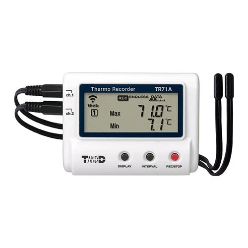TandD TR71A2 Bluetooth and WiFi Temperature Data Logger