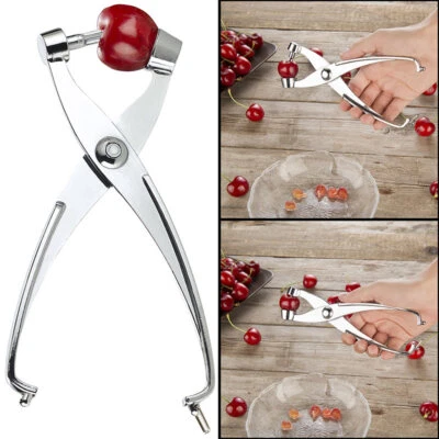 2in1-Kirschentkerner-Zange & Olivenentkerner aus Vollmetall, verchromt - Bild 1 von 4